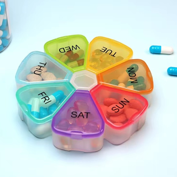 Accessories | Rainbow Pill Organizer Portable 7 Day Medicine Box For ...